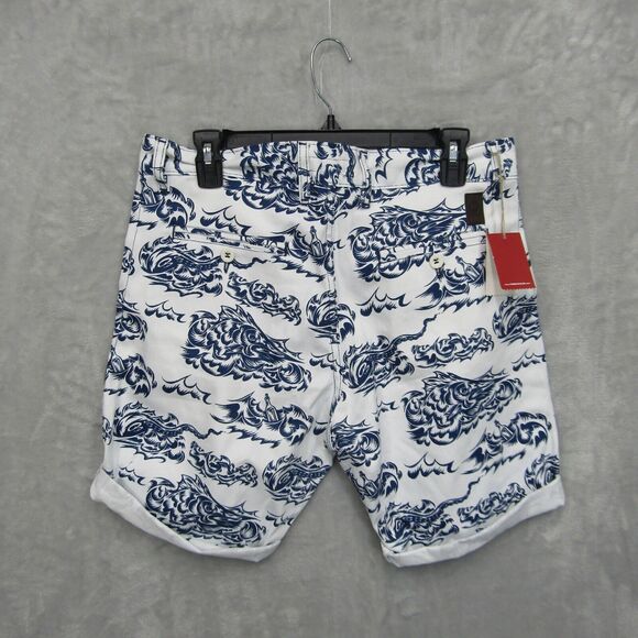 Turbokolor Men's Artistic Shorts Abstract Wave Fish Pattern Cotton Poland Sz 32 - Picture 9 of 12
